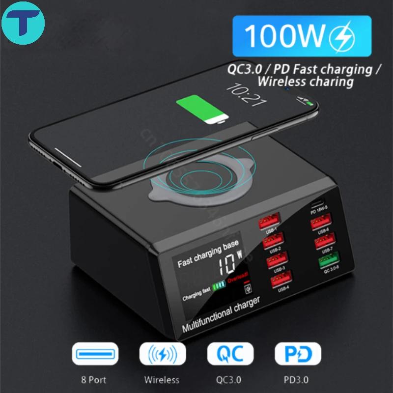 T 100W 8 Ʈ USB ,    ,   , QC 3.0  , ޴ LED ÷